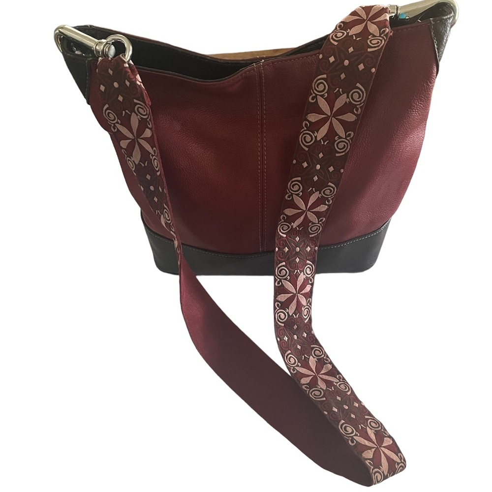 Tignanello Leather Bucket Bag Crossbody Strap
